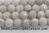 CAG8515 15.5 inches 8mm faceted round grey agate beads wholesale