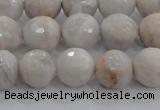 CAG8517 15.5 inches 12mm faceted round grey agate beads wholesale