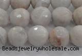 CAG8518 15.5 inches 14mm faceted round grey agate beads wholesale