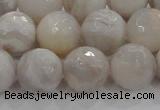 CAG8519 15.5 inches 16mm faceted round grey agate beads wholesale