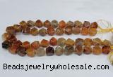 CAG8553 12*14mm - 14*15mm faceted nuggets dragon veins agate beads