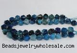 CAG8554 12*14mm - 14*15mm faceted nuggets dragon veins agate beads