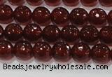 CAG8591 15.5 inches 8mm faceted round red agate gemstone beads