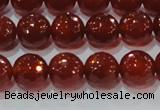 CAG8592 15.5 inches 10mm faceted round red agate gemstone beads