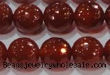 CAG8595 15.5 inches 16mm faceted round red agate gemstone beads