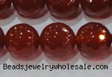 CAG8597 15.5 inches 20mm faceted round red agate gemstone beads