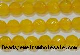 CAG8602 15.5 inches 8mm faceted round yellow agate gemstone beads