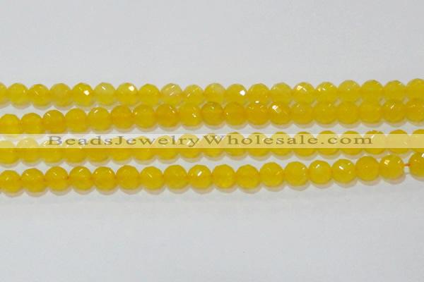 CAG8604 15.5 inches 12mm faceted round yellow agate gemstone beads