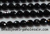 CAG8610 15.5 inches 6mm faceted round black agate gemstone beads