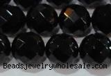 CAG8616 15.5 inches 18mm faceted round black agate gemstone beads