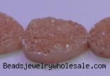 CAG8666 7.5 inches 22*30mm freeform champagne plated druzy agate beads