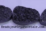 CAG8670 7.5 inches 22*30mm freeform black plated druzy agate beads