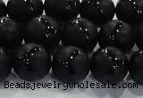 CAG8682 15.5 inches 10mm round matte tibetan agate gemstone beads