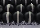 CAG8692 15.5 inches 10mm round matte tibetan agate gemstone beads