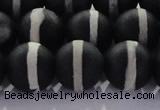 CAG8693 15.5 inches 12mm round matte tibetan agate gemstone beads