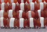 CAG8706 15.5 inches 8mm round matte tibetan agate gemstone beads