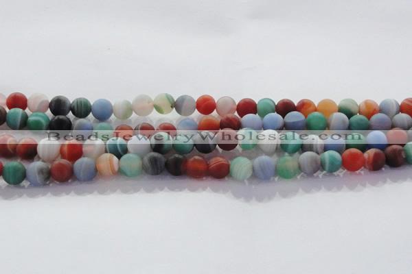 CAG8730 15.5 inches 6mm round matte madagascar agate beads