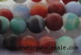 CAG8731 15.5 inches 8mm round matte madagascar agate beads