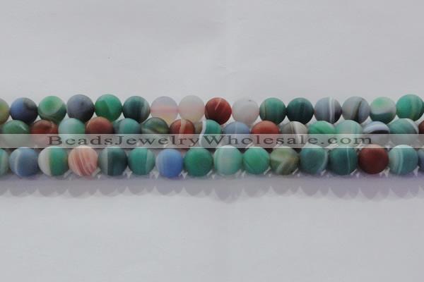 CAG8732 15.5 inches 10mm round matte madagascar agate beads