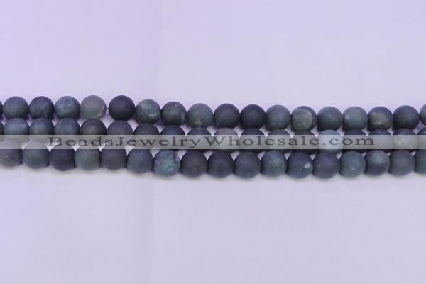 CAG8884 15.5 inches 12mm round matte moss agate beads