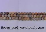 CAG8890 15.5 inches 4mm round matte crazy lace agate beads