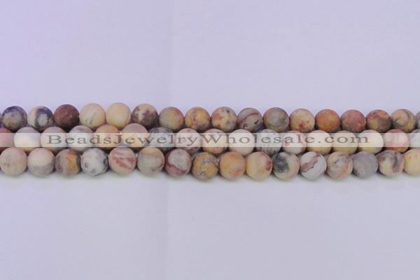 CAG8894 15.5 inches 12mm round matte crazy lace agate beads