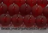 CAG8902 15.5 inches 8mm round matte red agate beads wholesale