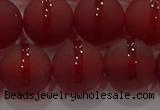 CAG8903 15.5 inches 10mm round matte red agate beads wholesale