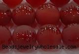 CAG8908 15.5 inches 8mm round matte red agate beads wholesale