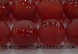 CAG8909 15.5 inches 10mm round matte red agate beads wholesale