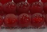 CAG8914 15.5 inches 8mm round matte red agate beads wholesale