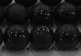 CAG8920 15.5 inches 8mm round matte black agate beads wholesale