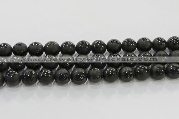 CAG8926 15.5 inches 8mm round matte black agate beads wholesale