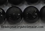 CAG8928 15.5 inches 12mm round matte black agate beads wholesale