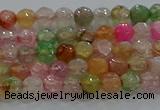 CAG8938 15.5 inches 4mm faceted round fire crackle agate beads