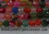 CAG8940 15.5 inches 4mm faceted round fire crackle agate beads