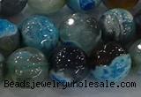 CAG8944 15.5 inches 8mm faceted round fire crackle agate beads