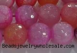 CAG8967 15.5 inches 14mm faceted round fire crackle agate beads