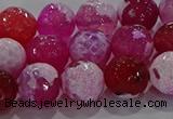 CAG8974 15.5 inches 12mm faceted round fire crackle agate beads