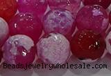 CAG8976 15.5 inches 16mm faceted round fire crackle agate beads