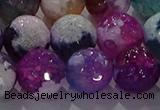 CAG8992 15.5 inches 16mm faceted round fire crackle agate beads