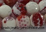 CAG9019 15.5 inches 16mm faceted round fire crackle agate beads