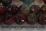 CAG9023 15.5 inches 10mm faceted round fire crackle agate beads