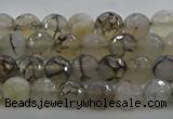 CAG9035 15.5 inches 6mm faceted round dragon veins agate beads