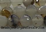 CAG9037 15.5 inches 10mm faceted round dragon veins agate beads