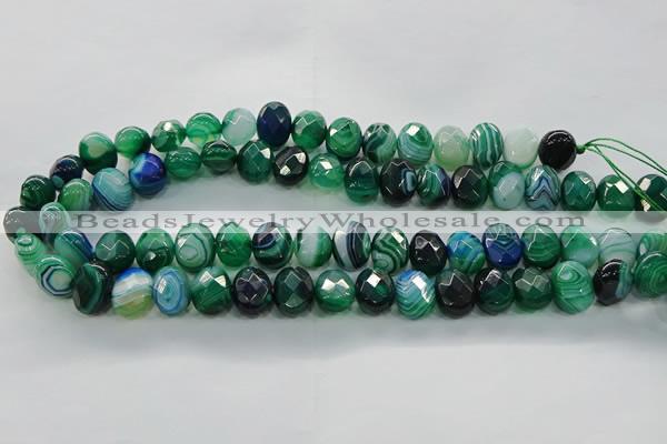 CAG9046 15.5 inches 12*16mm faceted oval line agate beads