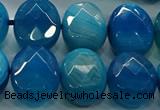 CAG9057 15.5 inches 15*20mm faceted oval line agate beads