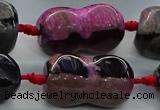 CAG9071 15.5 inches 16*30mm peanut-shaped fire crackle agate beads