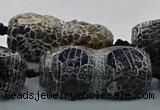 CAG9072 15.5 inches 16*40mm peanut-shaped fire crackle agate beads