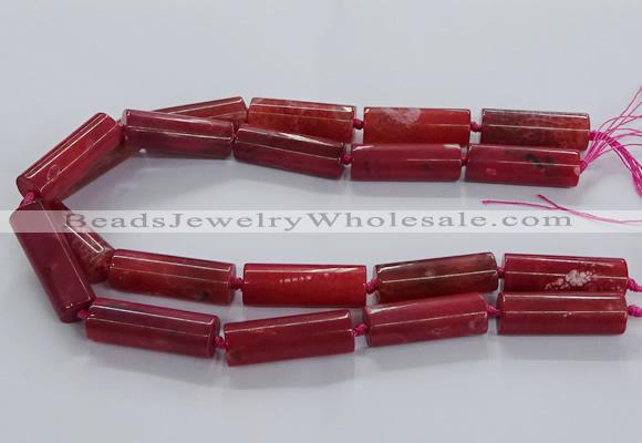 CAG9087 15.5 inches 12*46mm - 13*48mm tube dragon veins agate beads